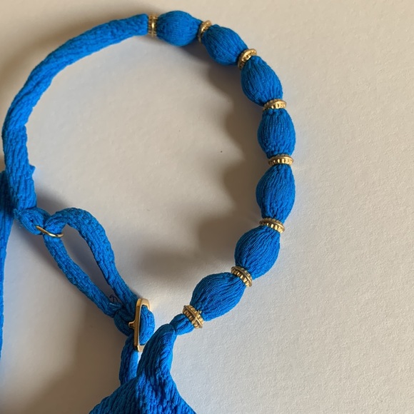 Vix Firenze Beads Parallel Triangle Bikini Top in Blue Ocean - Picture 4 of 9